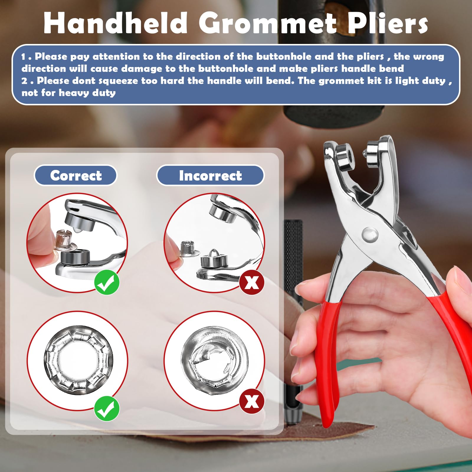 🔥Super Sale - 49% OFF🔥Grommet Tool Kit with Eyelets Grommets, Washers, and Grommet Eyelet Pliers