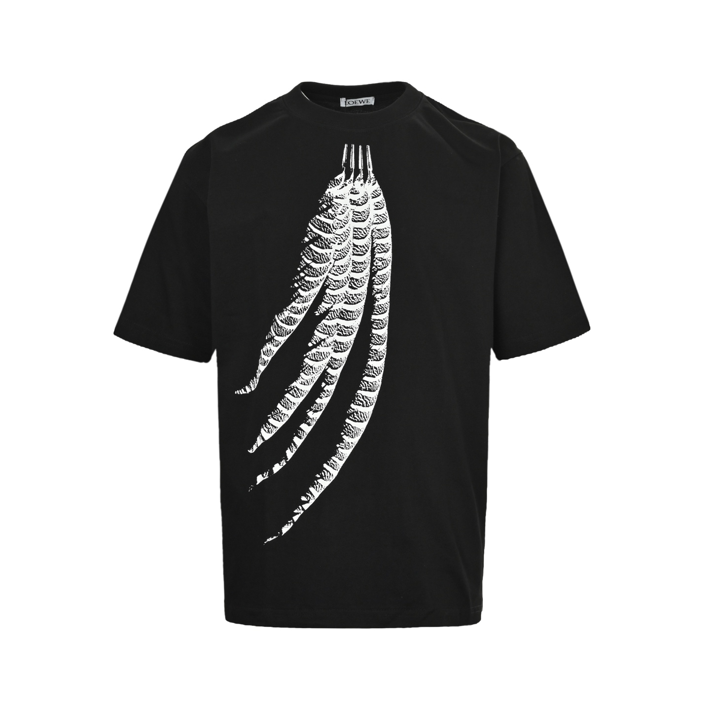 Loewe 25ss feather print short sleeve