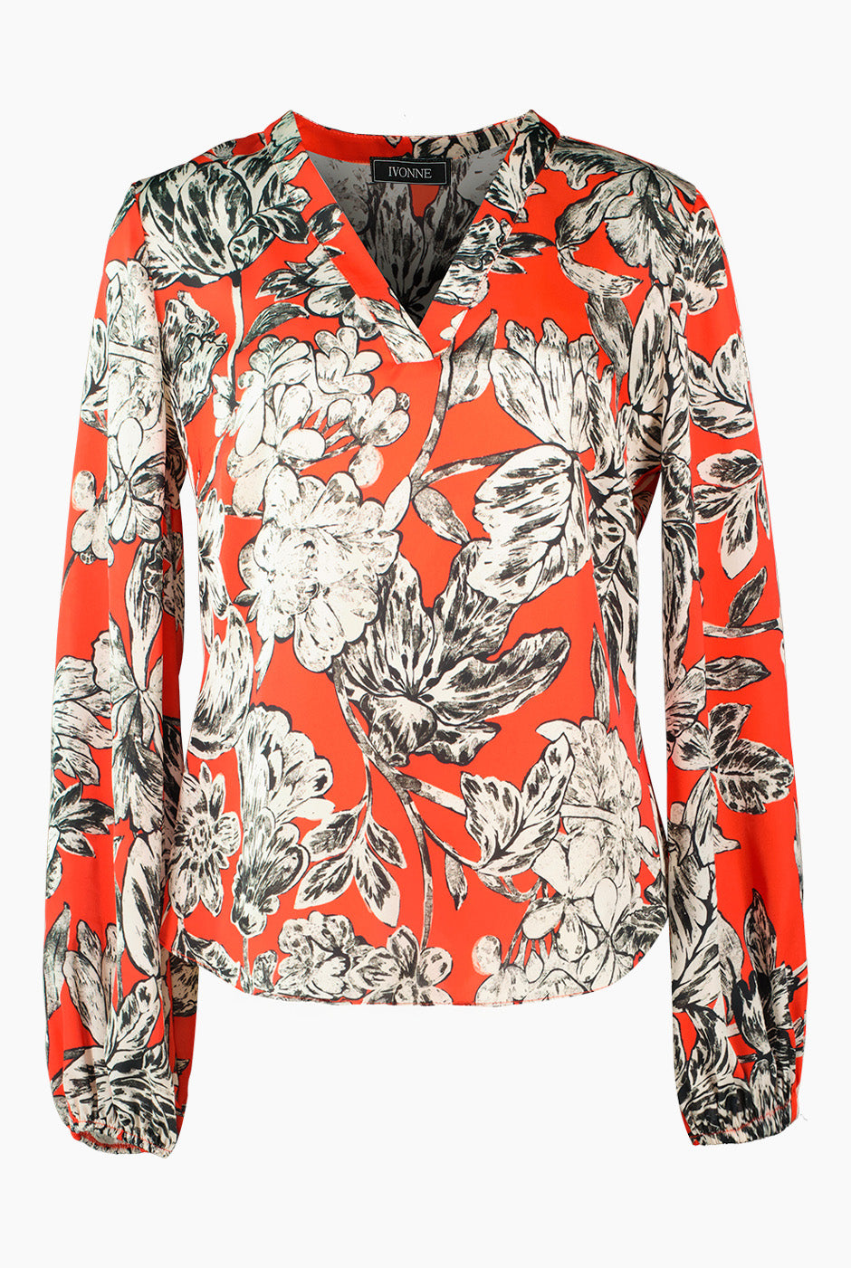 Blusa escote en V y estampado