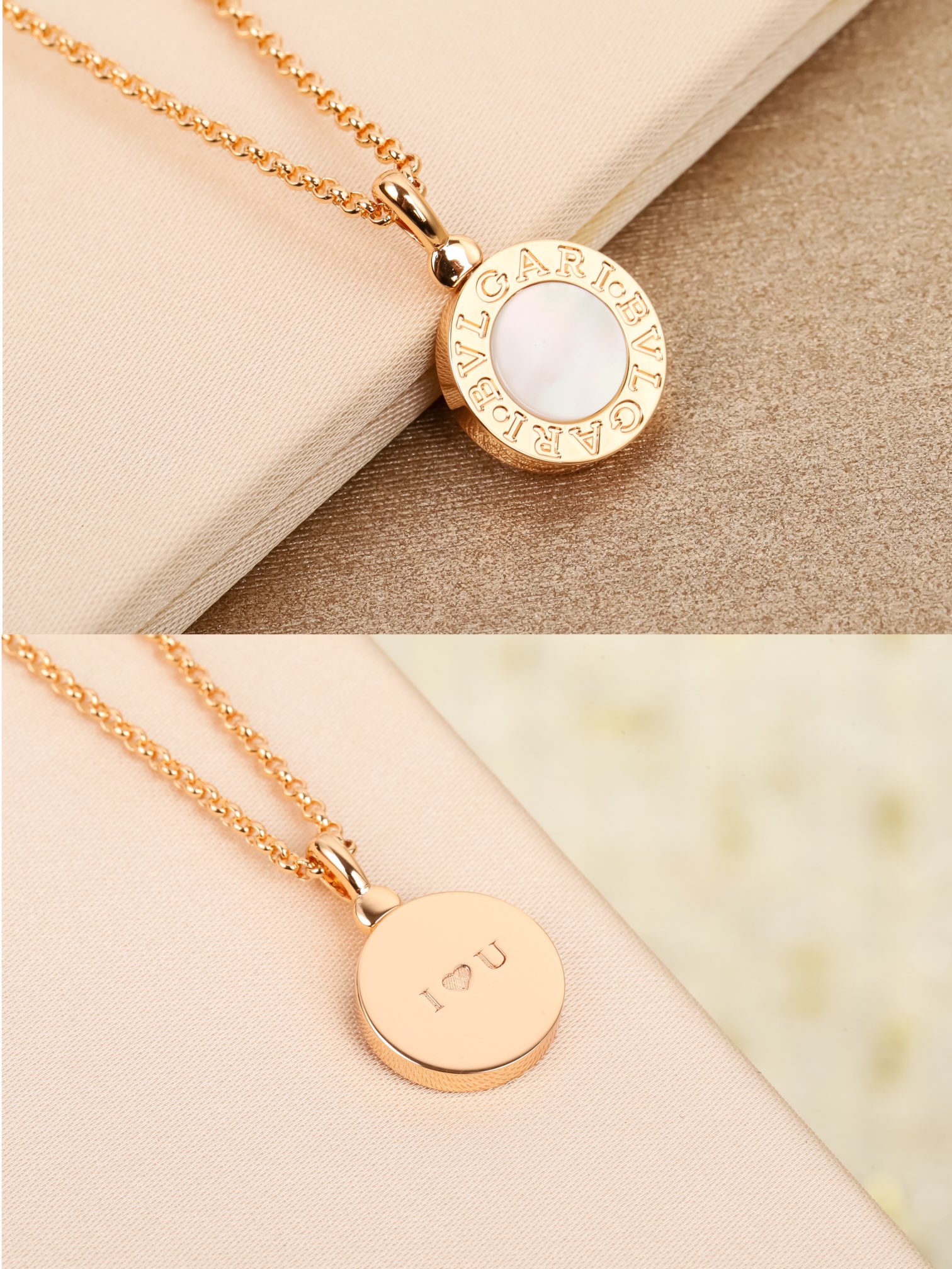 Bulgari round mother-of-pearl necklace