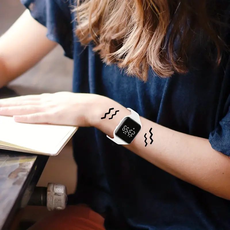 Waterproof Smart Watch with USB Charging, Digital Display & Multi-Color Silicone Strap