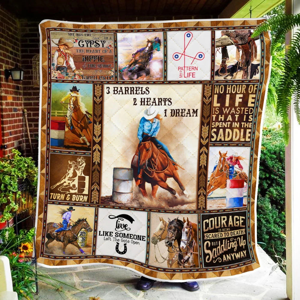 Barrel Racing Quilt Blanket