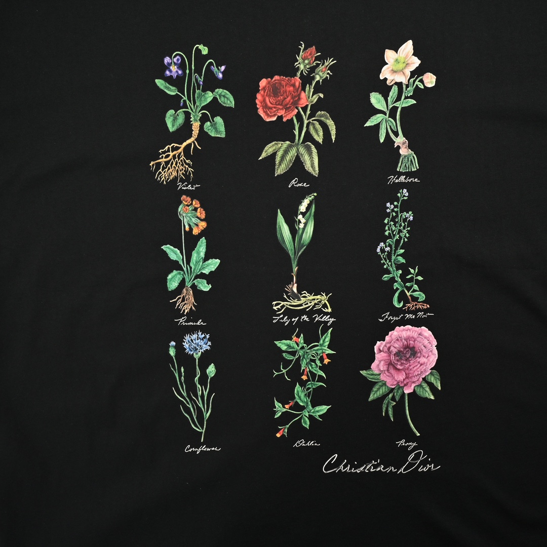 Dior 24ss floral print short sleeves