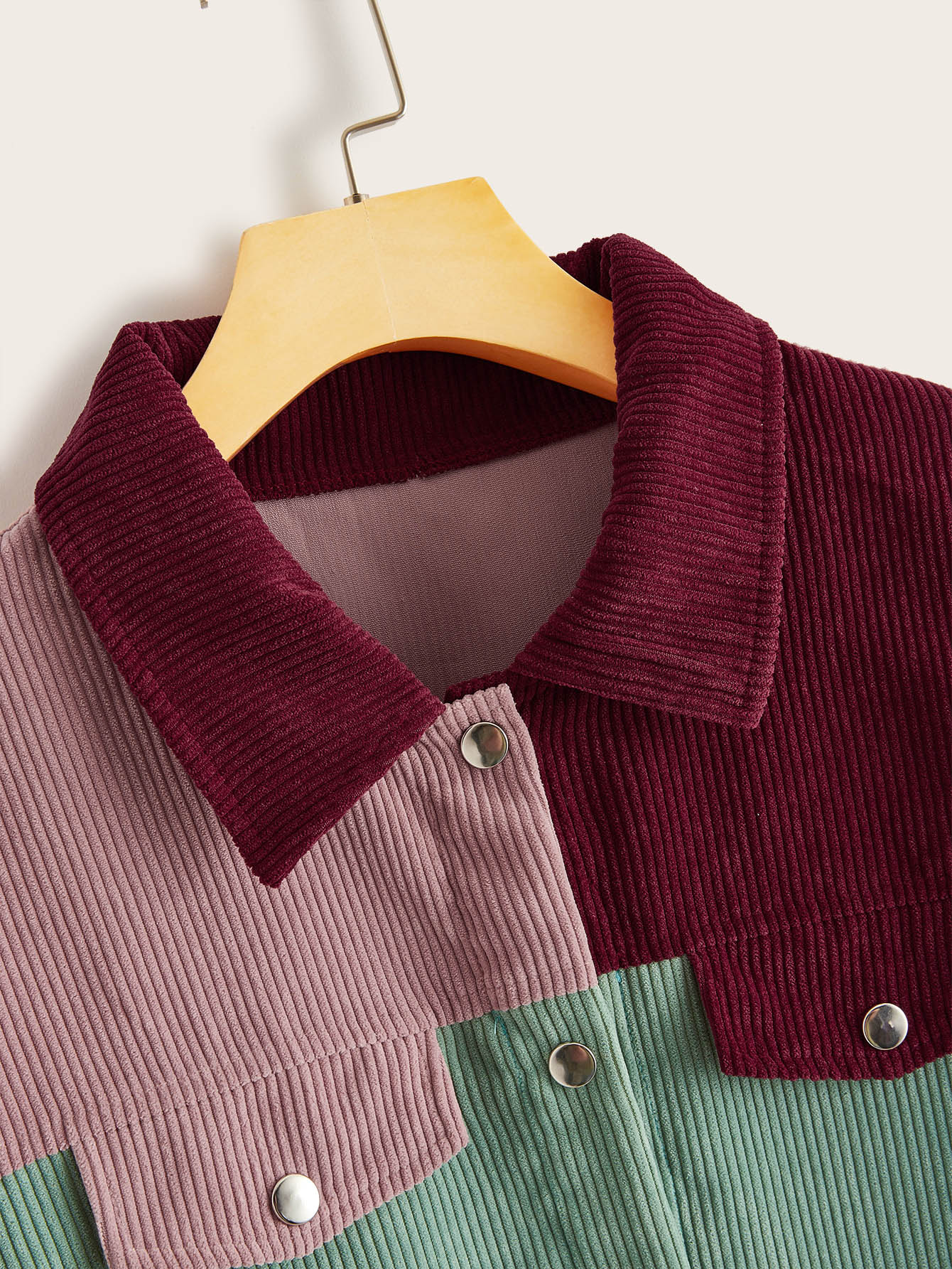 Cut And Sew Panel Corduroy Trucker Jacket