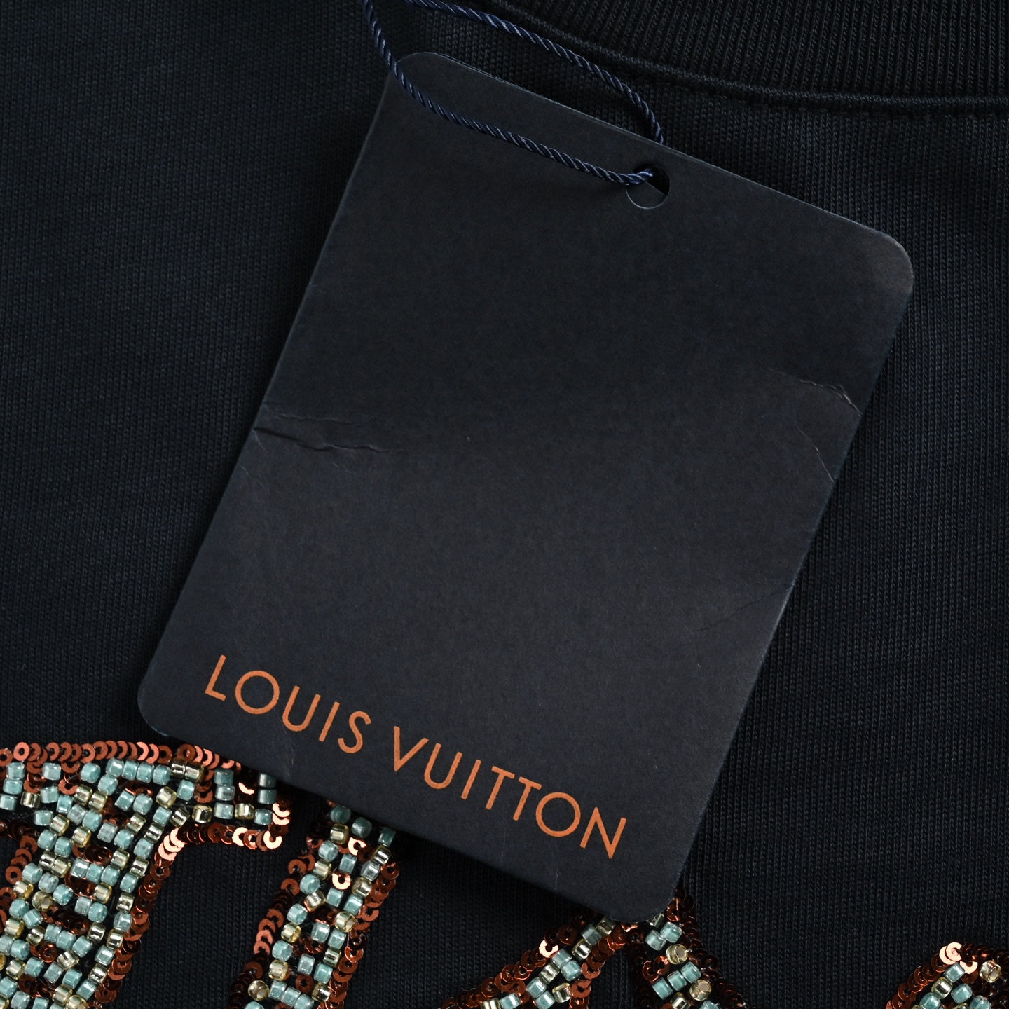 Louis Vuitton 25ss beaded sequined lettering logo short sleeve