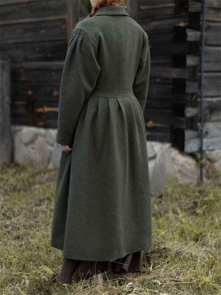 Vintage Classy Pleated Cozy Wool Coat