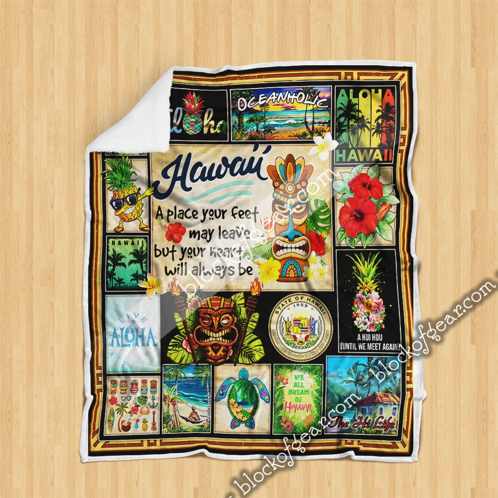My Heart Is In Hawaii Sofa Throw Blanke
