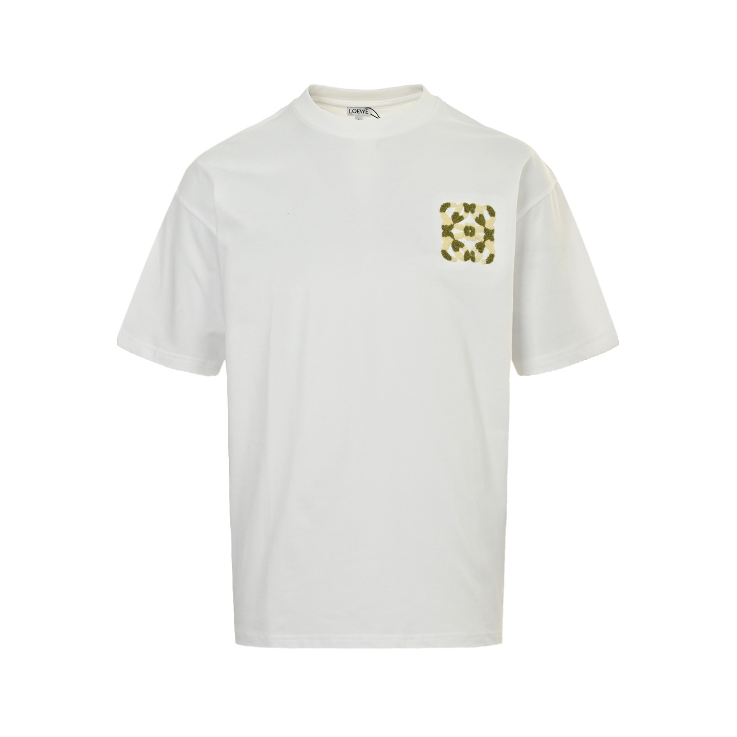 Loewe 25ss colorblocked towel embroidered logo short-sleeved shirt