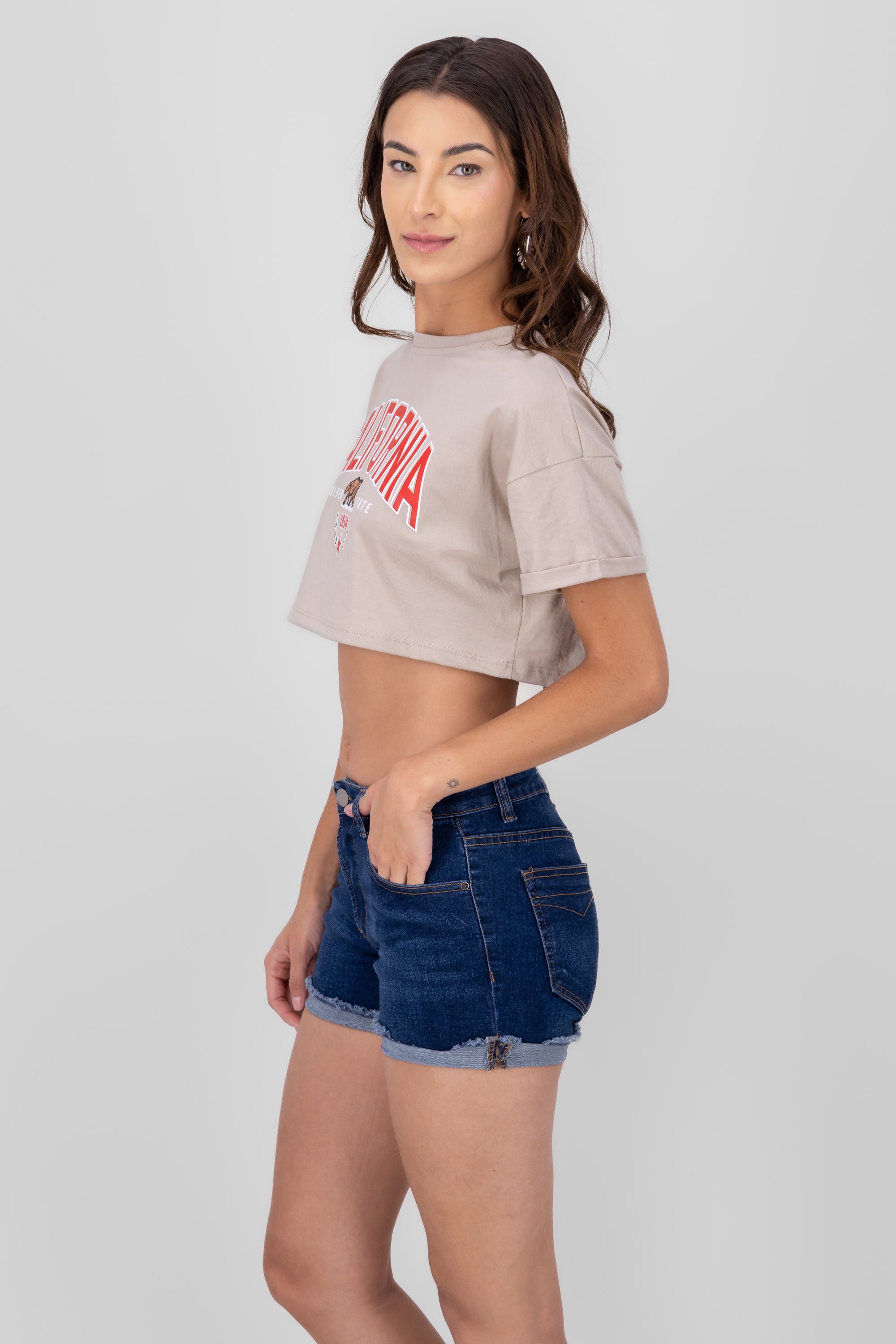 California print crop top