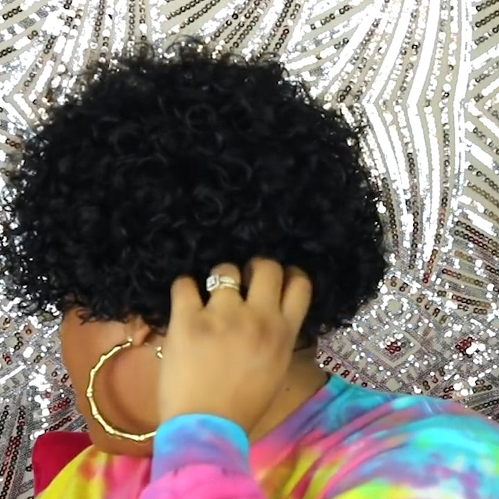 New Basic Cap Short Curly Bob