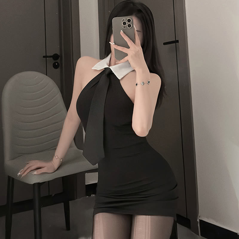 Sexy Tie Backless Lingerie Dress