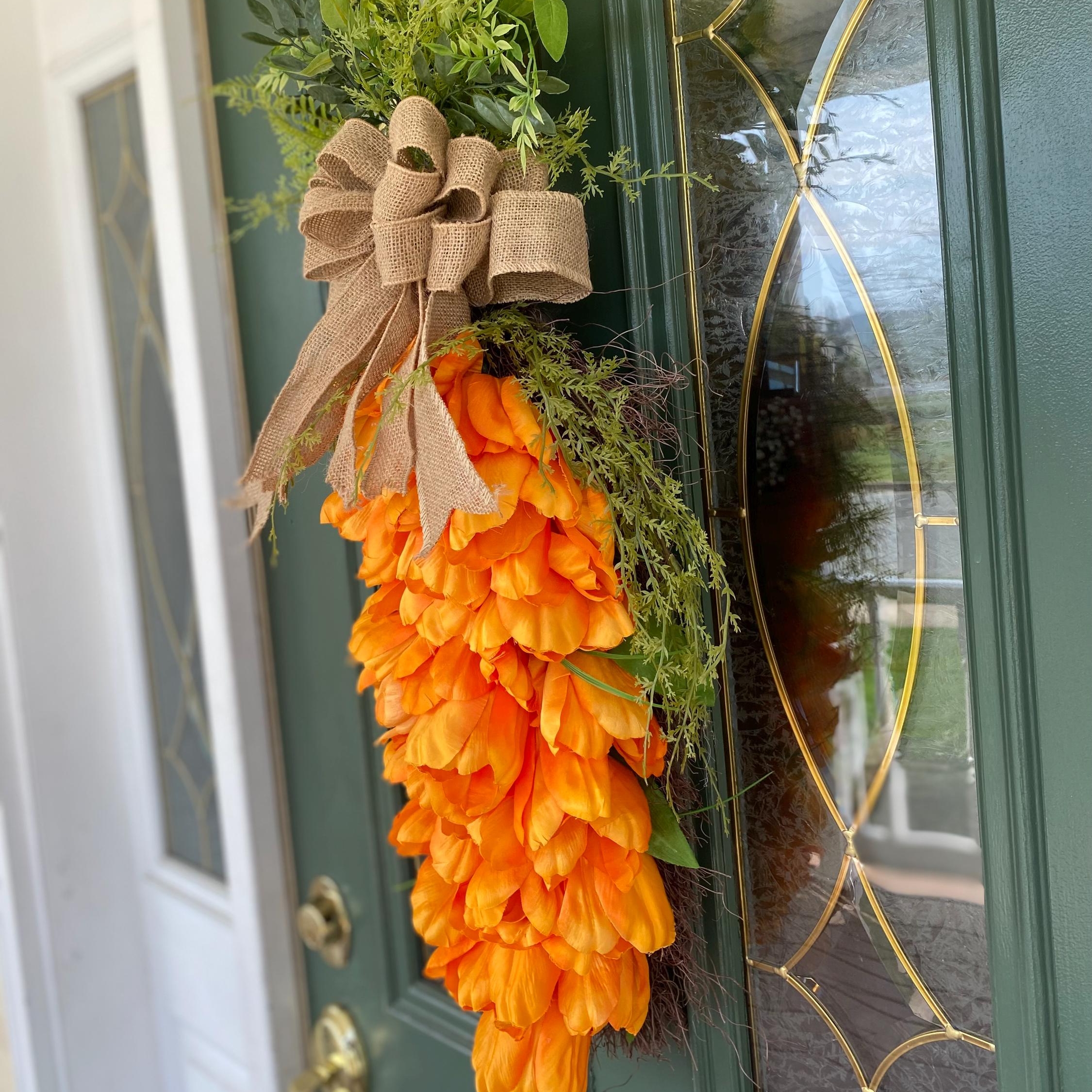 🥕🌿 Tulip Carrot Wreath – The Cutest Easter & Spring Welcome! 🐰✨