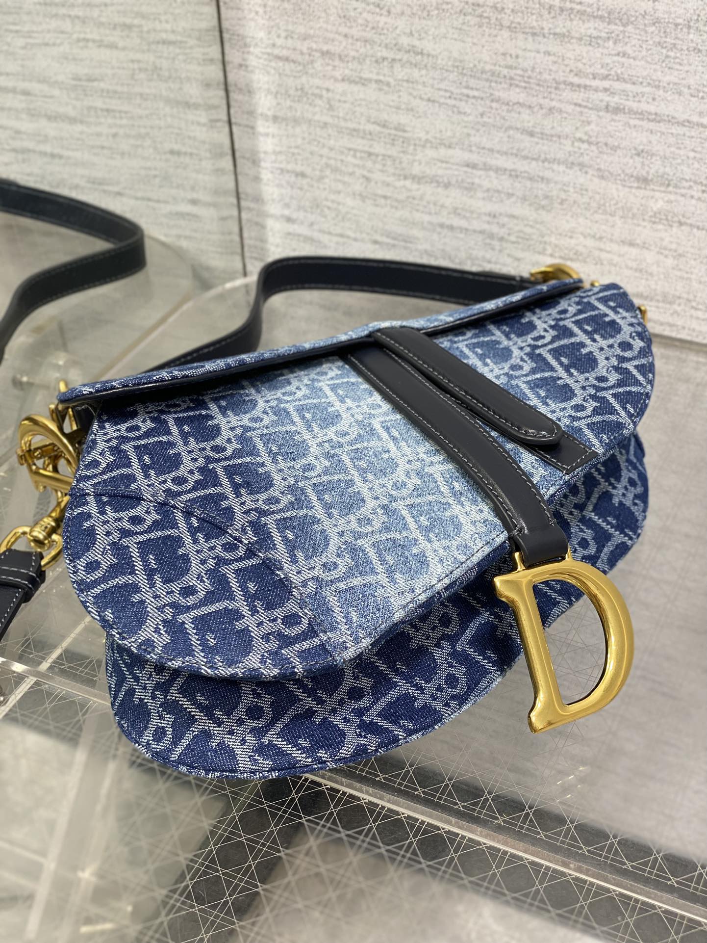 Dior Saddle series denim saddle bag