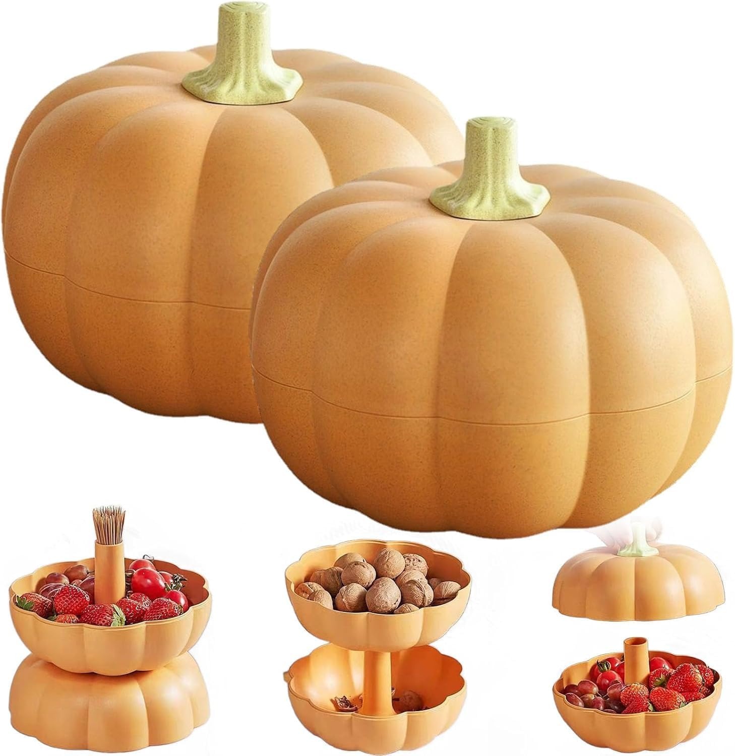 🔥On sale🔥10 INCH Large Cute Pumpkin Snack Holder With Compartment🎃