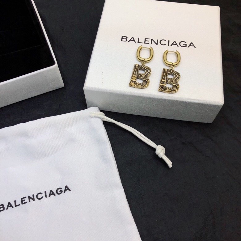 Balenciaga BB shallow carving earrings
