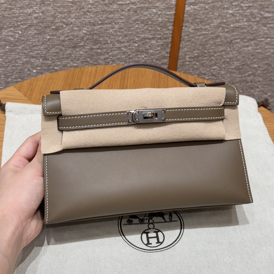 Hermès Kelly Pochette1 18Etoupe Handbag (Handmade to order)