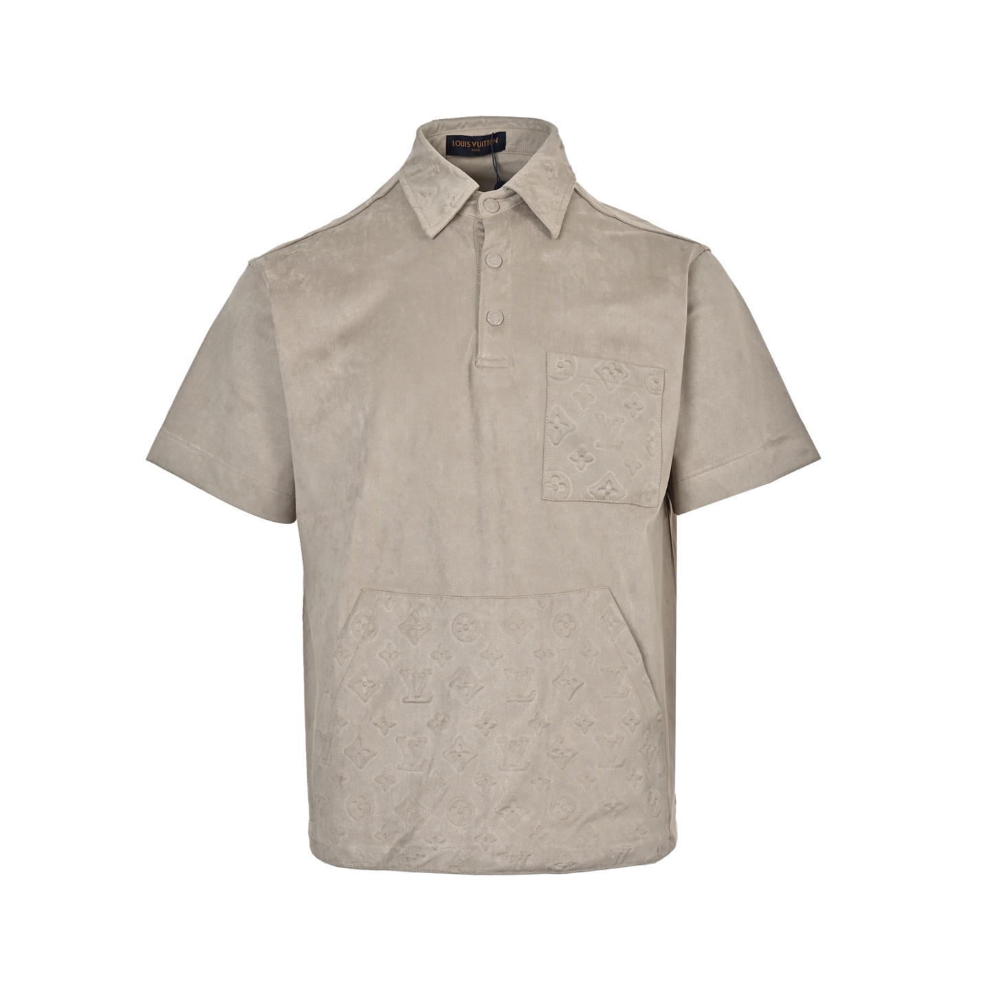 Louis Vuitton Pocket Monochrome Suede Shirt Short Sleeve