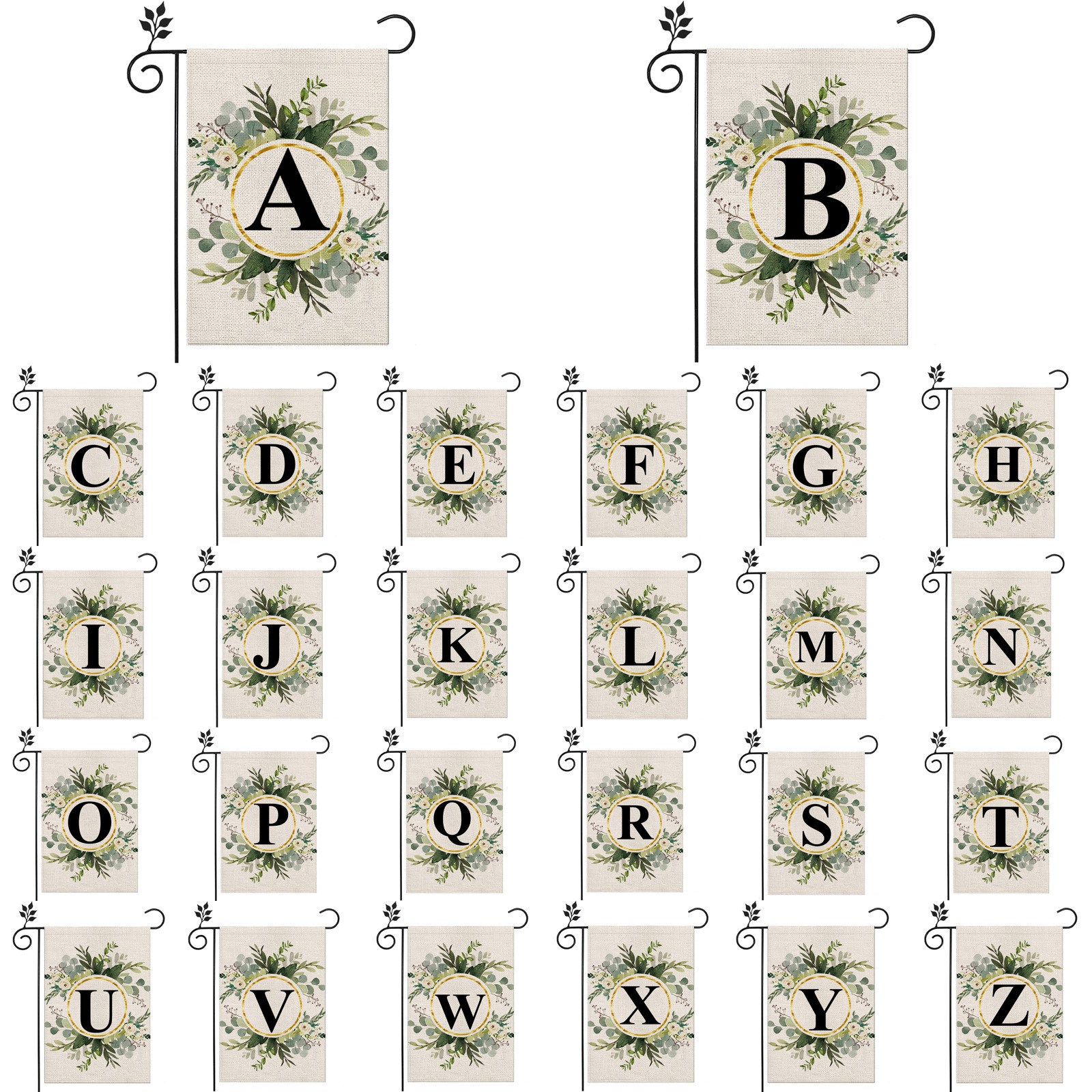 🔥Last Day Promotion-[SAVE 50% OFF]--Monogram Initial Letter Garden Flag-Family Last Name--BUY 3 GET 15% OFF & FREE SHIPPING