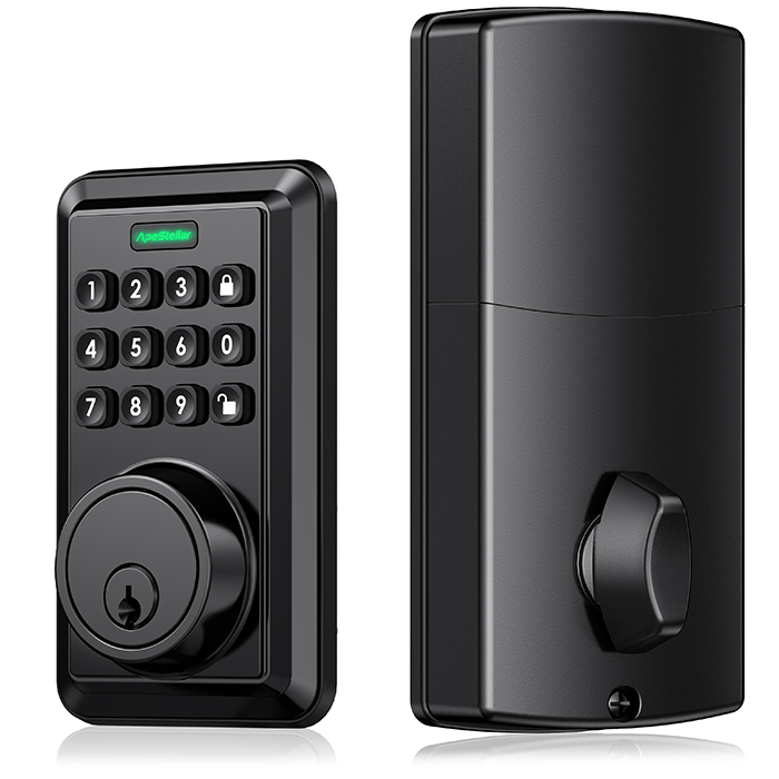 Keyless Entry Door Lock with Keypad - Electronic Keypad Deadbolt - Keyed Entry, Auto Lock, Anti-Peeking Password - Electronic Door Lock - Easy Installation - Oil-Rubbeb Bronze -ApeStellar