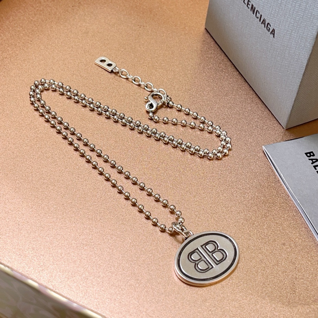 Balenciaga BB medal vintage necklace