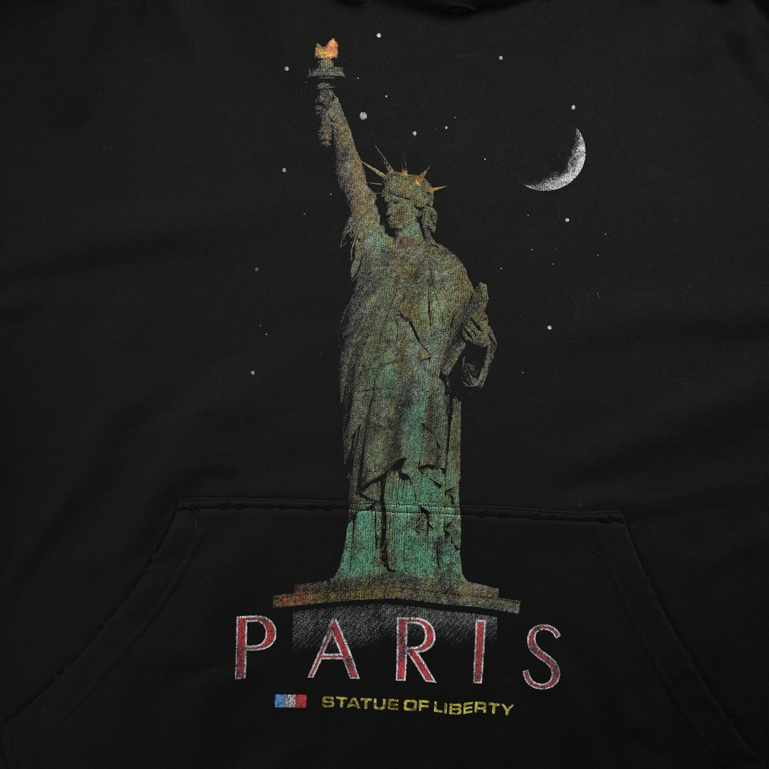 Balenciaga 24Fw Statue of Liberty print hooded sweatshirt