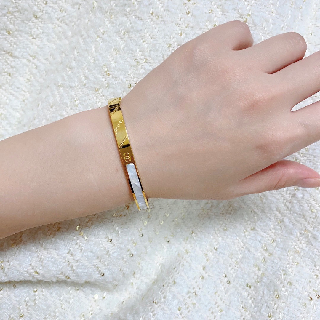 Chanel white mother-of-pearl bracelet