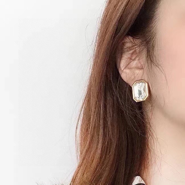 Balenciaga New Square Diamond Earrings