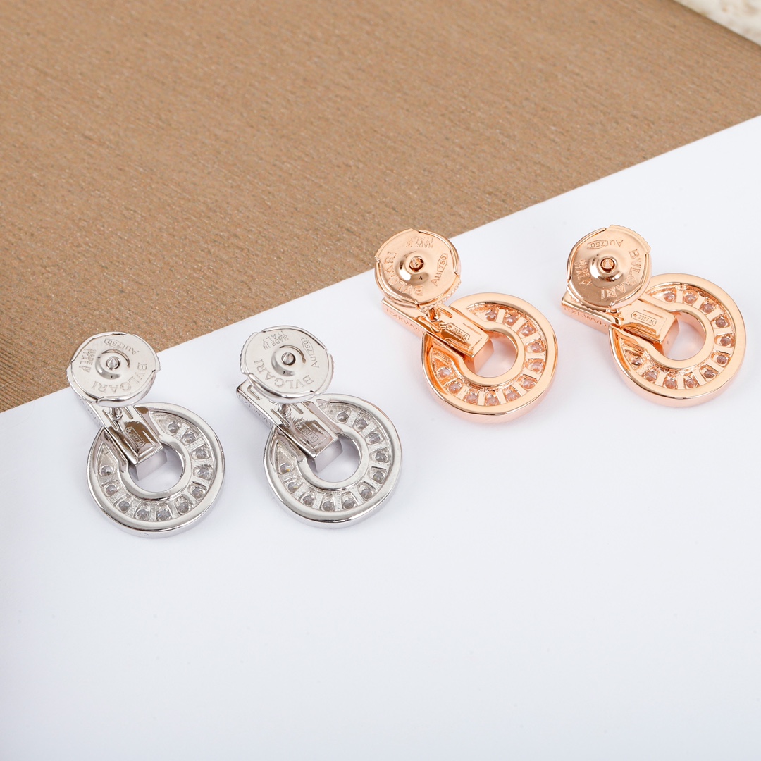 Bulgari hoop diamond earrings