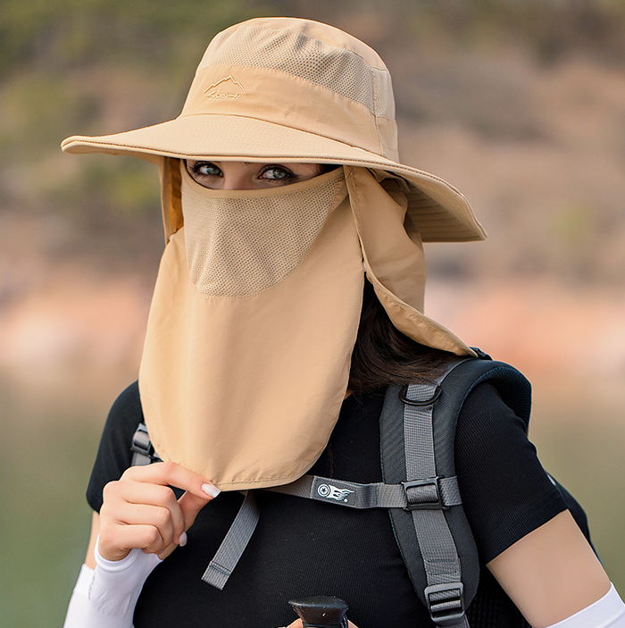 🔥 Hot Selling 🔥-[SAVE 50% OFF]--Men & Women Outdoor UV Sun Protection Wide Brim Hat with Face Cover & Neck Flap--BUY 2 GET FREE SHIPPING!