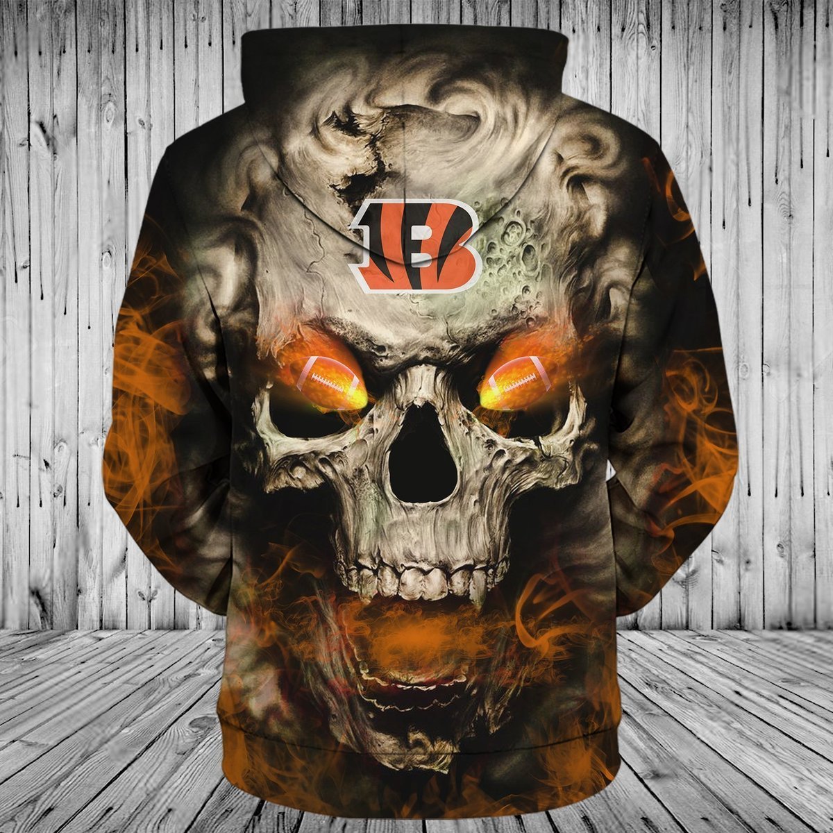 BENGALS HOODIE 3D SKULL16