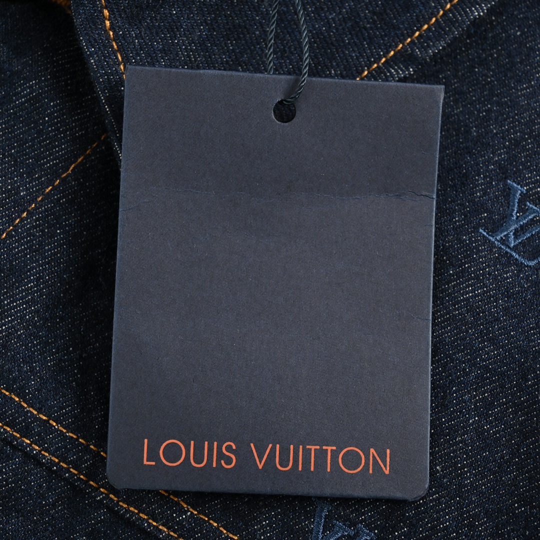 Louis Vuitton 24Fw all-over monogram logo embroidered denim jacket