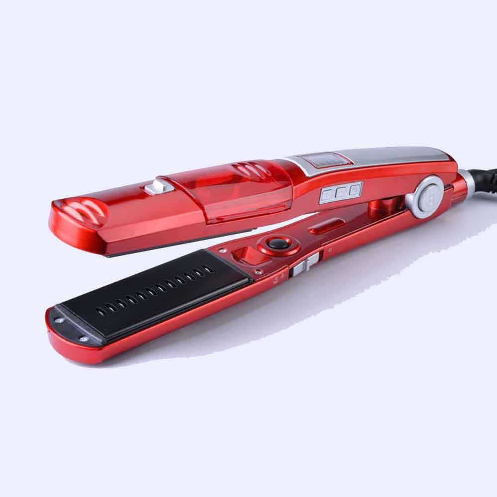 LunaWig Ceramic Steam Hair Straightener Flat Iron for Wet/Dry Hair