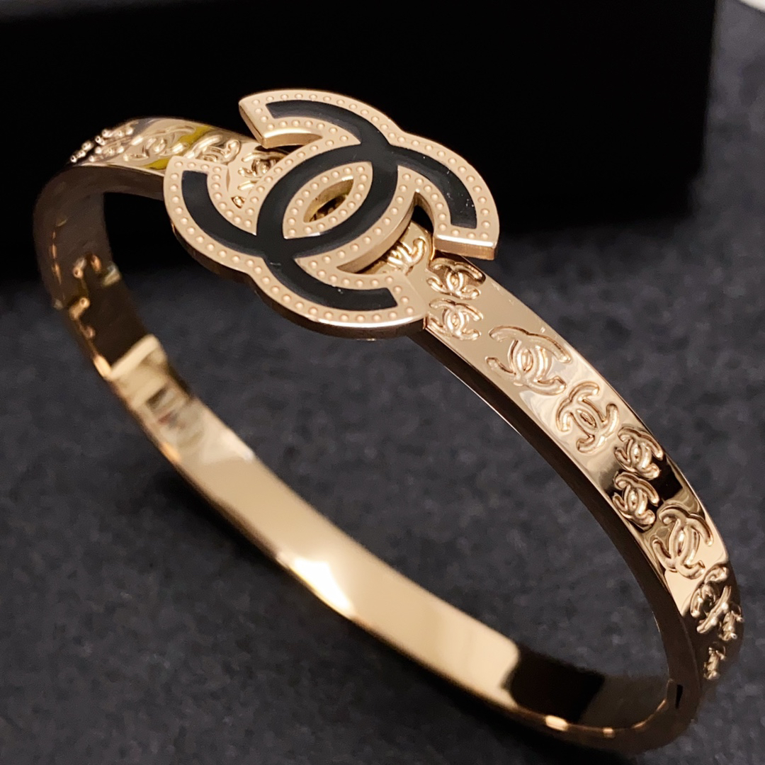Chanel CC Engraved Bracelet