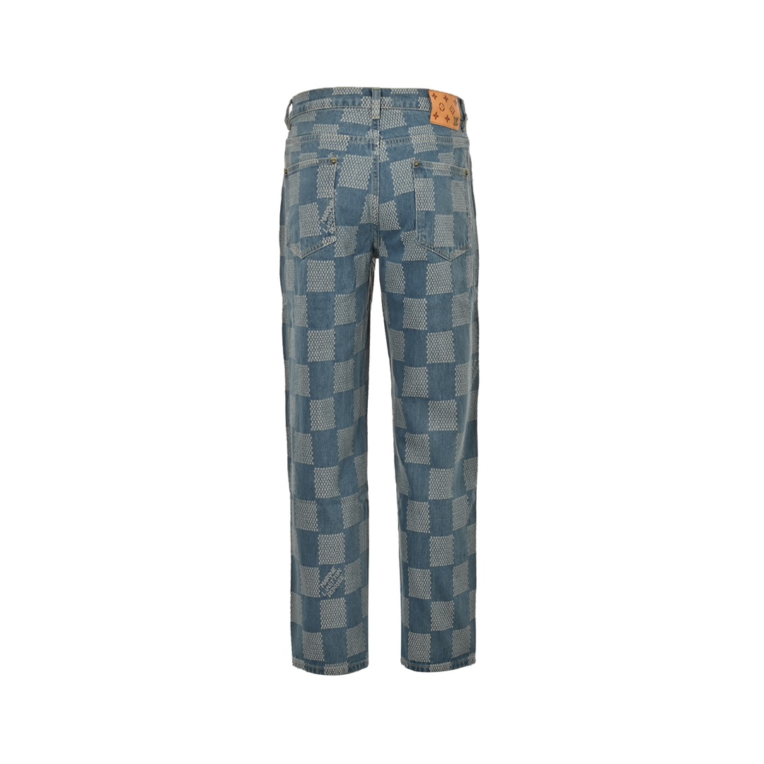 Louis Vuitton 24Fw Checkerboard Washed Jeans