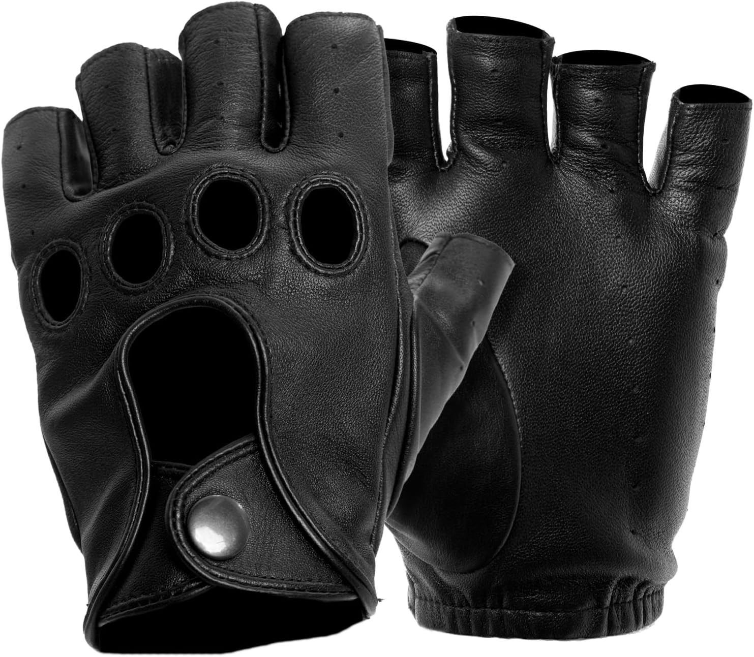 Barcelona motorcycle gloves⚡️ Leather with exposed stitching + metal buckles | Switch to cool-dapper look in just one second