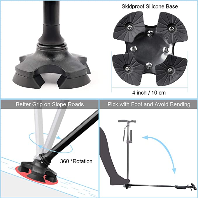 (🔥Last Day Promotion-SAVE 50% OFF)-Aluminum Alloy With LED Light Non-Slip Height Adjustable Foldable Walking Stick-BUY 2 GET 10% OFF & FREE SHIPPING