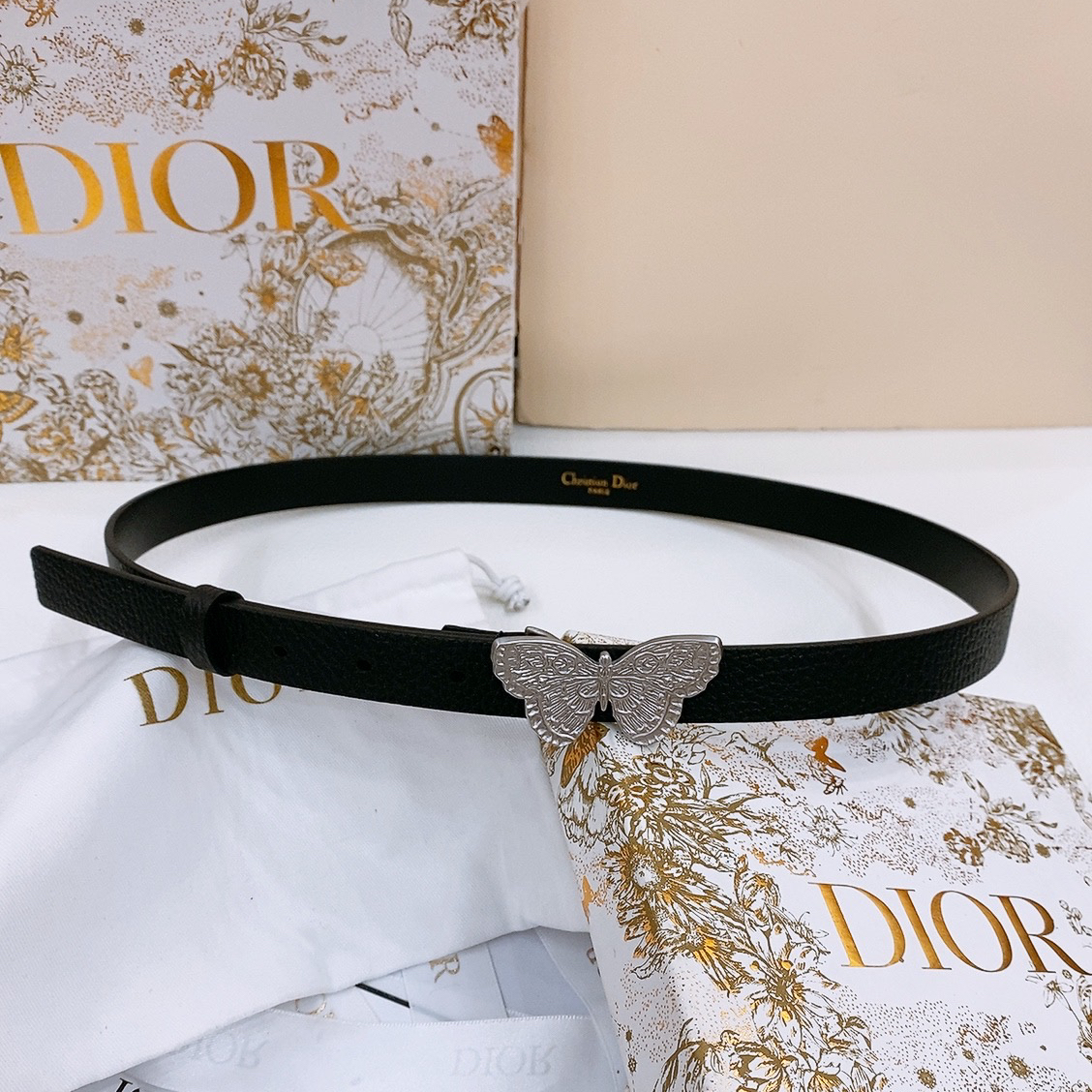 Dior Saddle Belt Cowhide Leather Belt 2.0CM Width