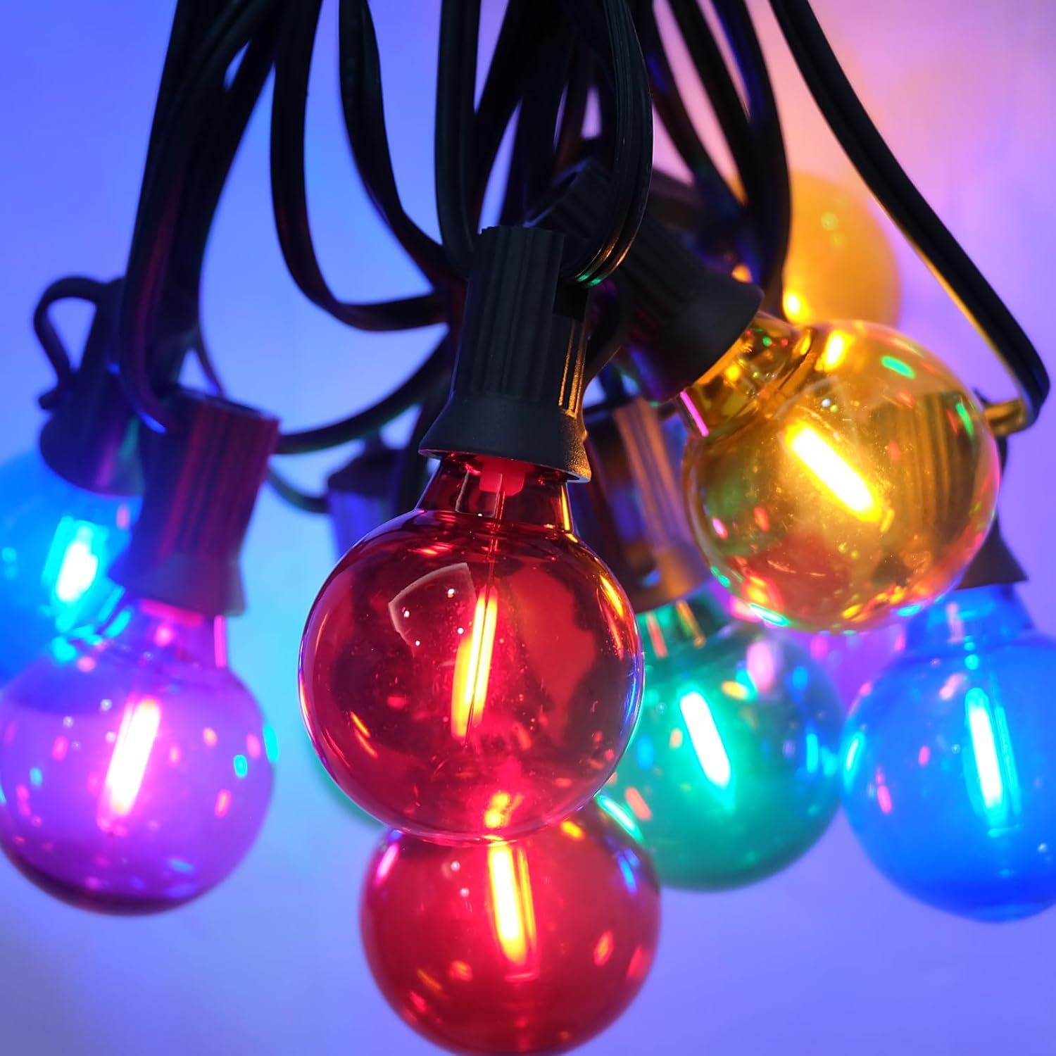 🏆Limited Sale⚡Almost Gone🔥25Ft G40 LED Outdoor Globe Multicolor String Lights