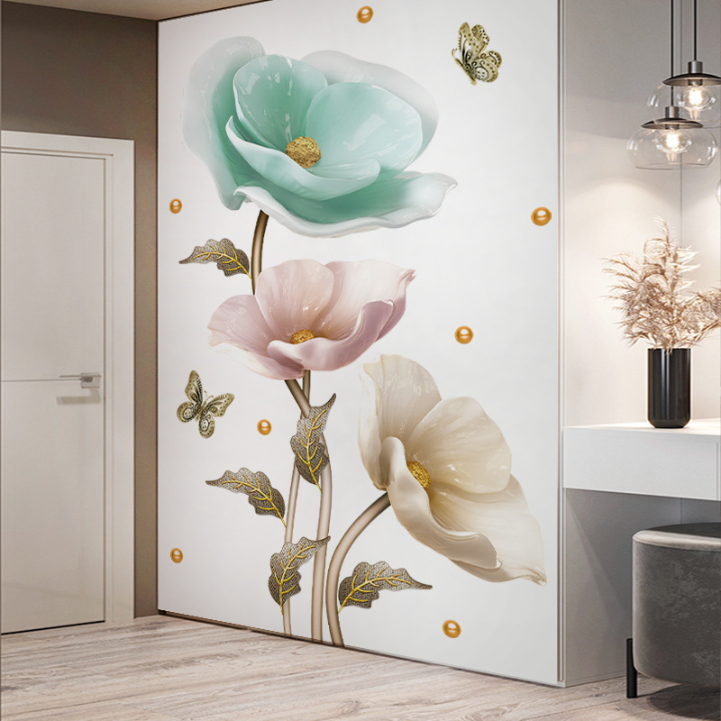 HOT SALE🔥Large Size Removable 3D Flower Wall Sticker - Peel & Stick DIY Wallpaper