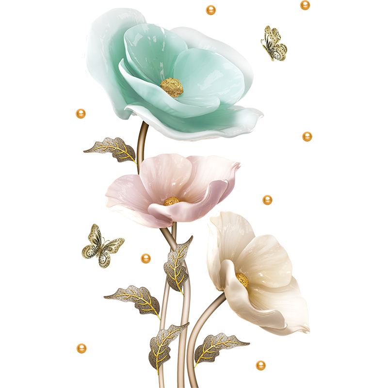 HOT SALE🔥Large Size Removable 3D Flower Wall Sticker - Peel & Stick DIY Wallpaper
