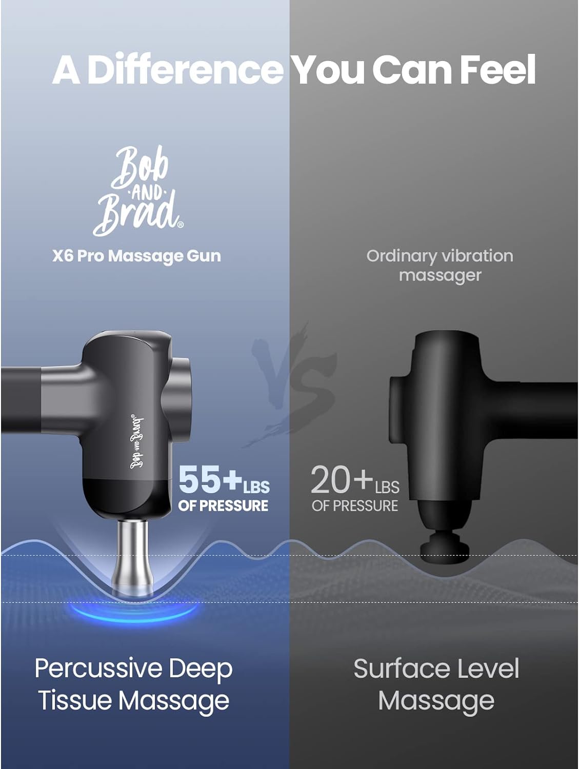BOB AND BRAD Massage Gun Deep Tissue Percussion with Metal Head