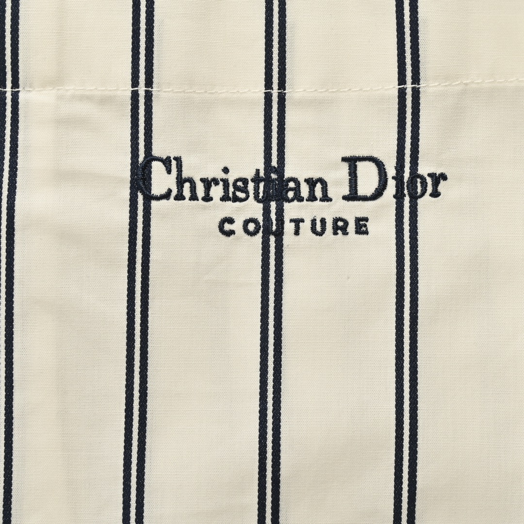 Dior 24Fw pocket embroidered striped shirt