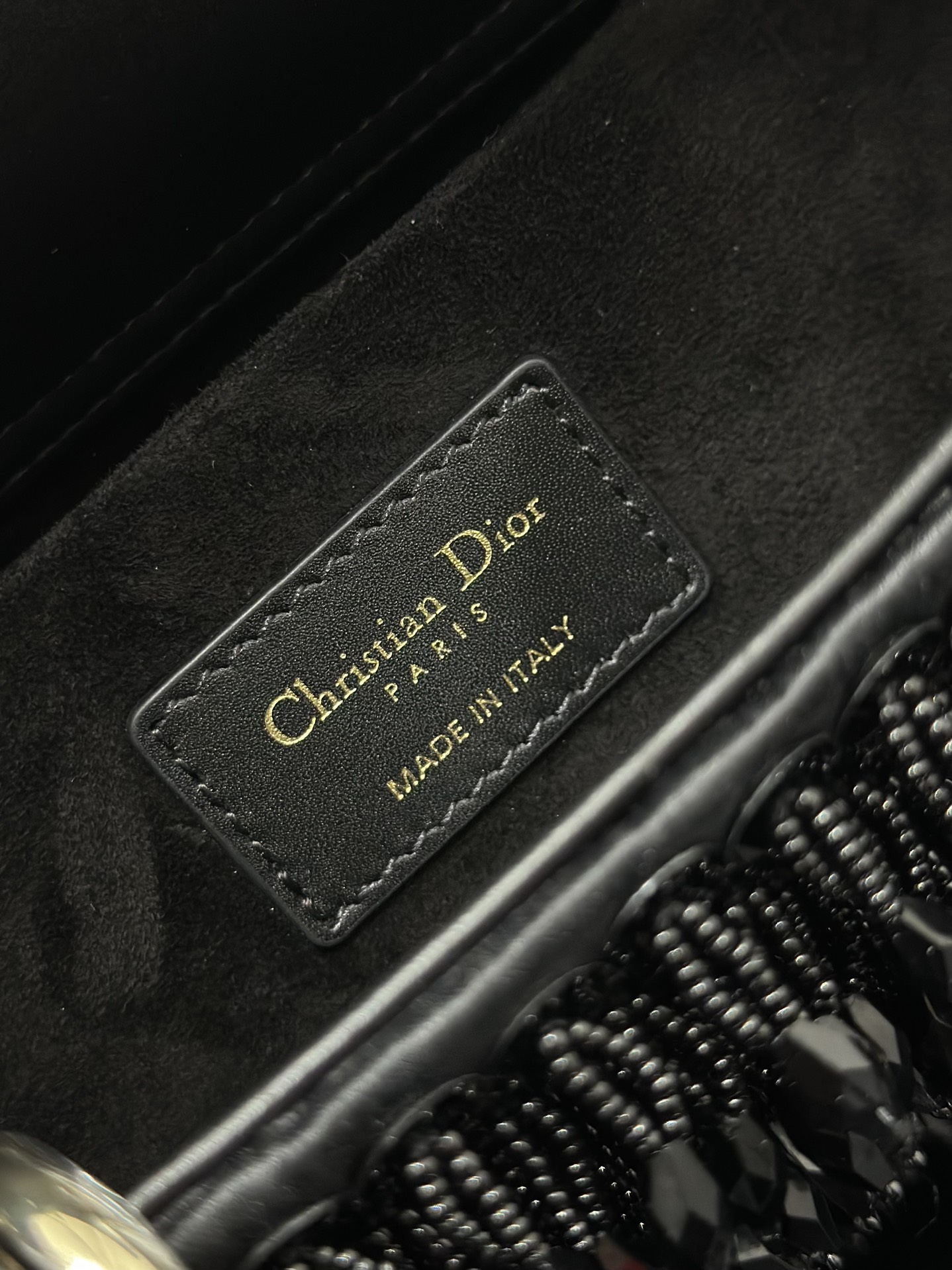Dior Lady D-Joy Medium Embroidered Tassel Black M0540