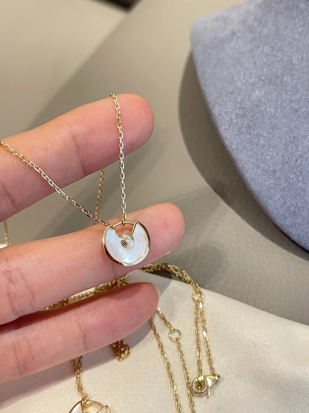 Cartier Small White Shell Amulet Necklace