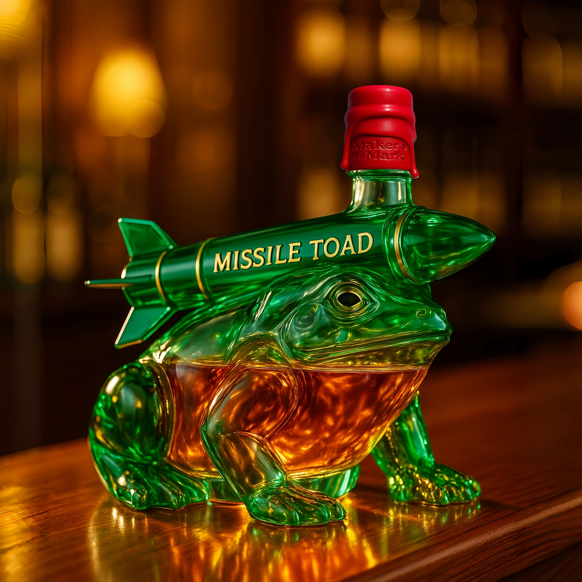 Missile Toad Whiskey Bottle · Send Your Troubles Flying