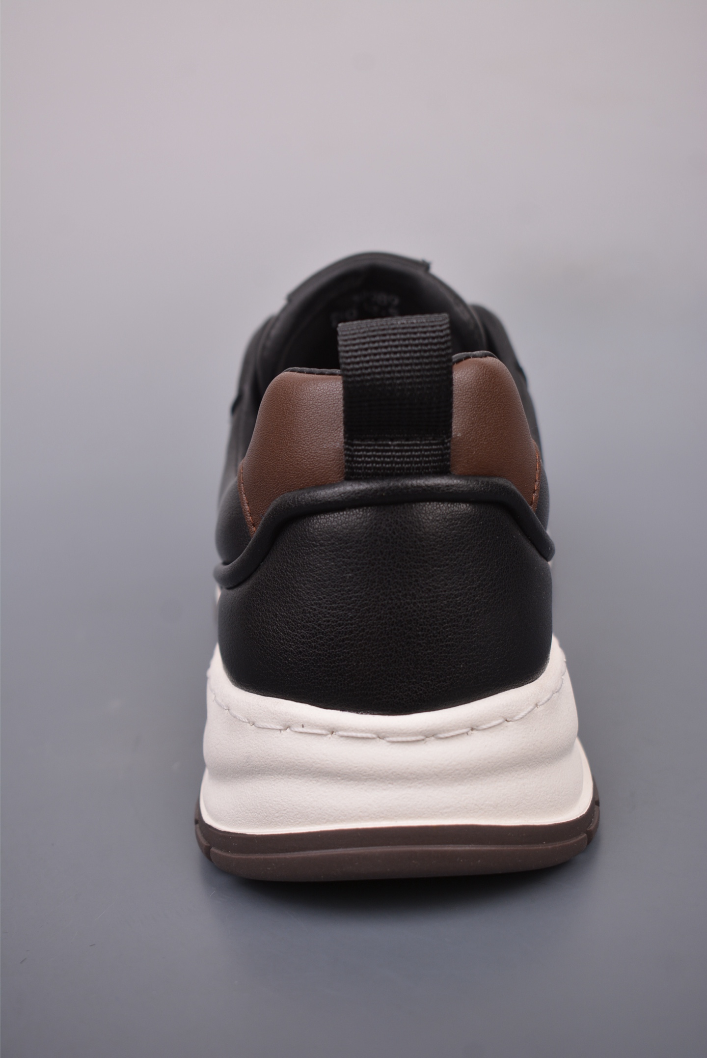 Prada PRAX 02 Triangle Logo Leather Sneakers Casual Sports Shoes Black Brown 3D989M_3LF5_FG000