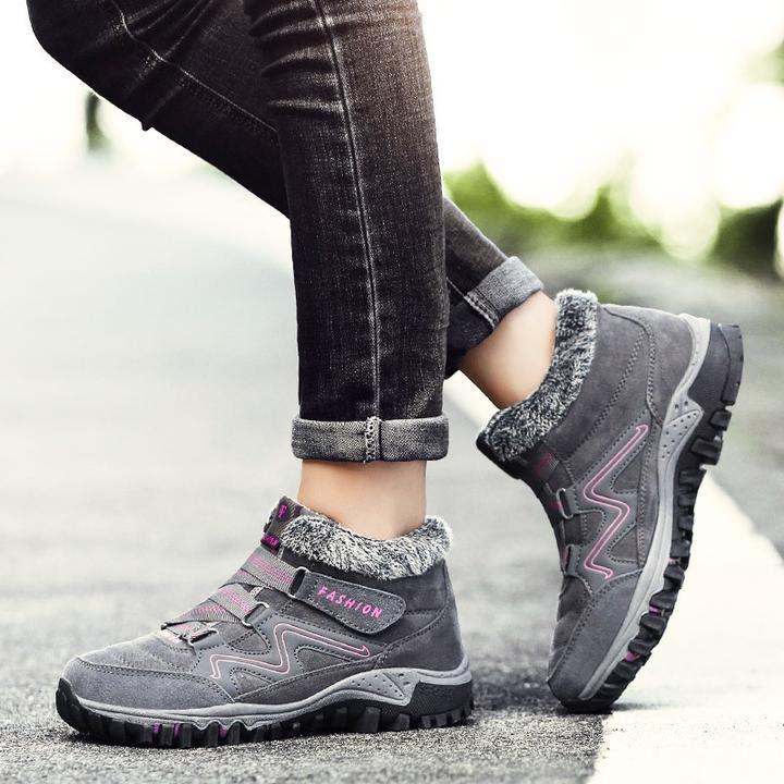 Women's Winter Thermal Villi Leather Platform Fashion High Top Boots