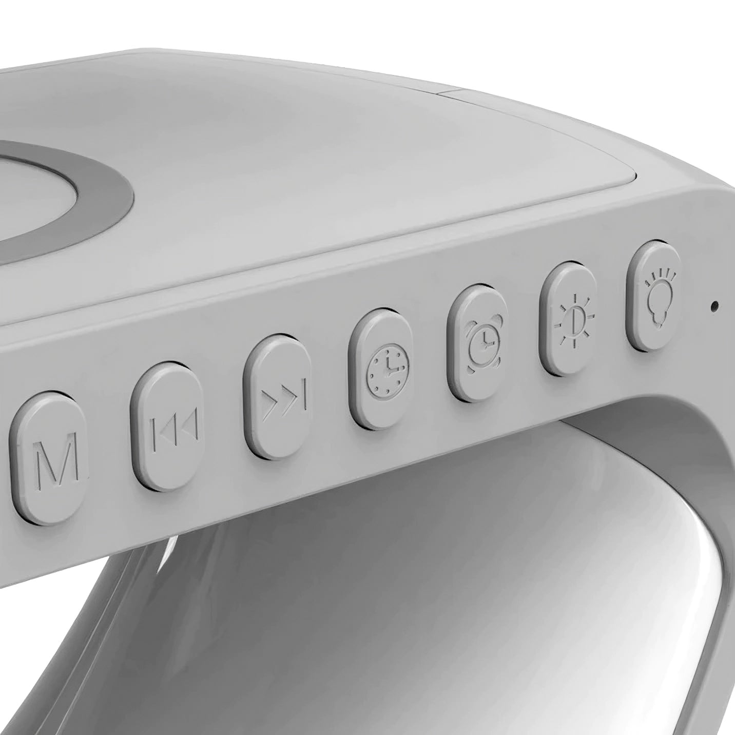 4-in-1 Alarm Clock, Mood Light, Speaker & Wireless Charger