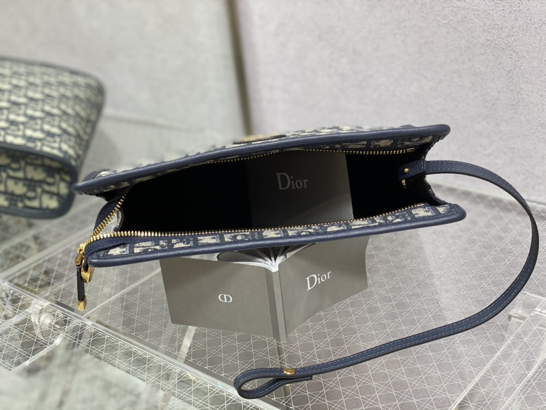 Dior Oblique canvas clutch