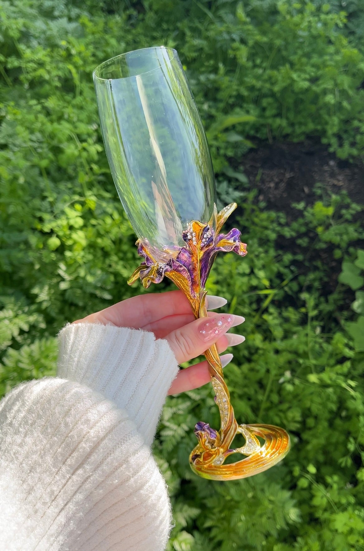 HOT SALE🔥Flower Metal Champagne Glass